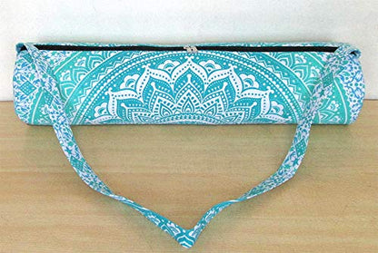 INDIAN CRAFT CASTLE ICC Yoga Mat Bag Carrier Full-Zip Exercise Yoga Mat Carry Bag for Women Men with Multi-Functional Storage Pockets and Adjustable Shoulder Strap 26X6 Inches - style: Ombre Green