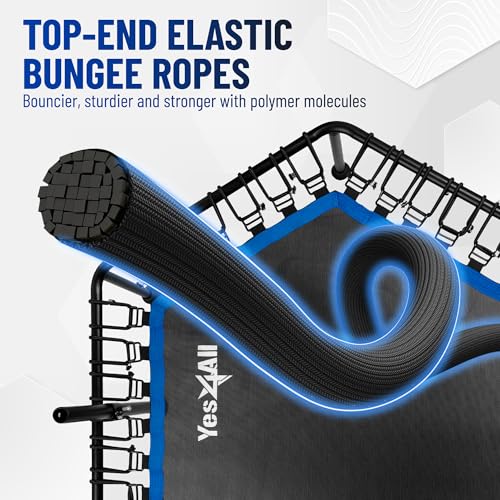 Yes4All Rebounder Trampoline for Adults, 48-Inch, 350 LBS Stable & Silent Exercise Trampoline for Rebounding, Jumping Cardio - color: Handle