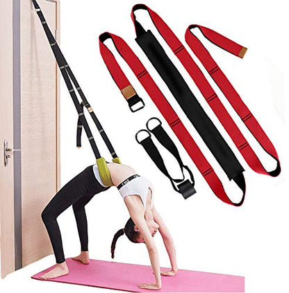 Adjustable Yoga Stretching Belt, Door Flexibility Assisted Trainer, Improve Leg Waist Back Flexibility, Home Yoga Fitness Trainer for Physical Therapy Rehab Ballet Cheer Dance Gymnastic