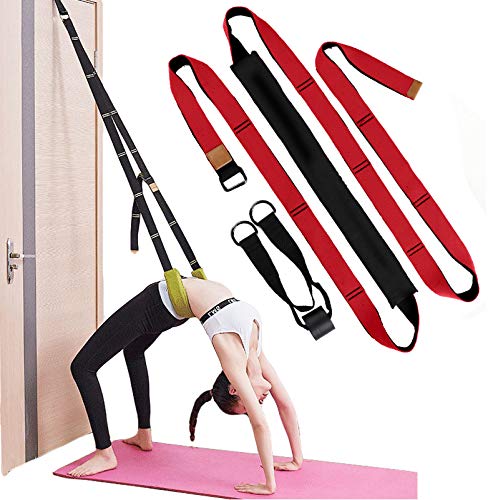 Adjustable Yoga Stretching Belt, Door Flexibility Assisted Trainer, Improve Leg Waist Back Flexibility, Home Yoga Fitness Trainer for Physical Therapy Rehab Ballet Cheer Dance Gymnastic