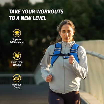 Zelus Weighted Vest for Women Men, Washable Z-Fit Weighted Vest 5/10/15lb - color: Light Blue, size: 15 LB
