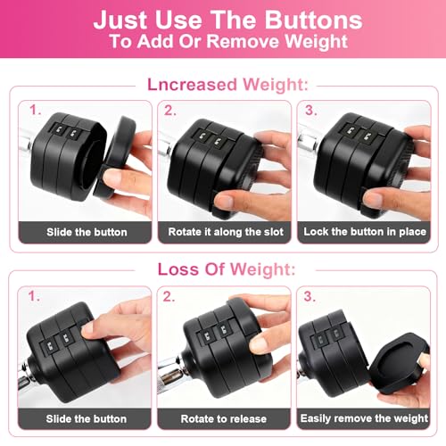 Adjustable Dumbbell Set of 2, Total 20 LB Pair (4,6,8,10 LB) - color: Black