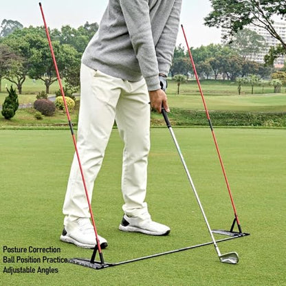 FILFEEL Club Swing Plane Trainer – Swing Plane Alignment Tool with 7-Angle & Retractable Rods for Posture and Improvement