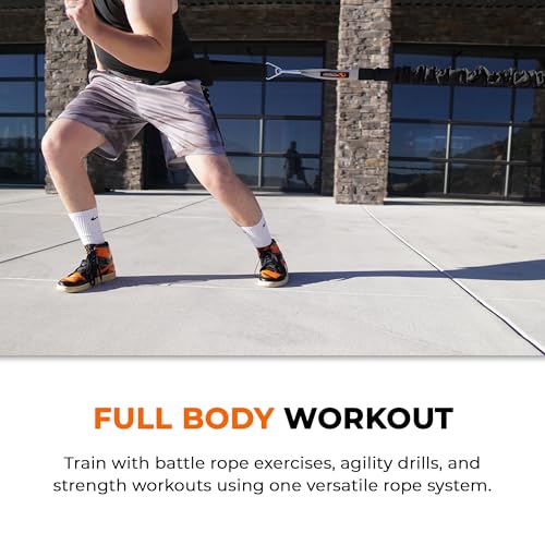 Son of The Beast Elastic Battle Ropes | Dual Safety Sleeved Resistance Bands Rope for Strength Training, Agility Work, and Full Body Workout