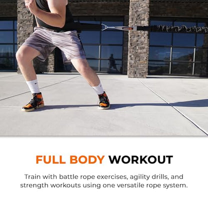 Son of The Beast Elastic Battle Ropes | Dual Safety Sleeved Resistance Bands Rope for Strength Training, Agility Work, and Full Body Workout