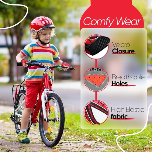Half Finger Kids Cycling Gloves, Non-Slip Kids Bike Gloves - color: Red, size: Small [4 - 6]