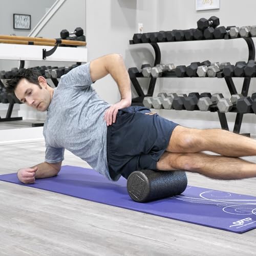OPTP AXIS Firm Density Foam Roller – Round, Black, 12"L X 6" - color: Black - 12" X 6" Round