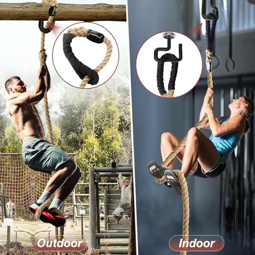 Climbing Rope Gym Exercise Ropes - 1.5 Inch Diameter 10FT 15FT 20FT 25FT 30FT 35FT 40FT 50FT Climb Rope for Fitness & Strength Training, Workout Climbing Rope for Adults Home Indoor or Outdoor - style: 1.5 Inch-40ft