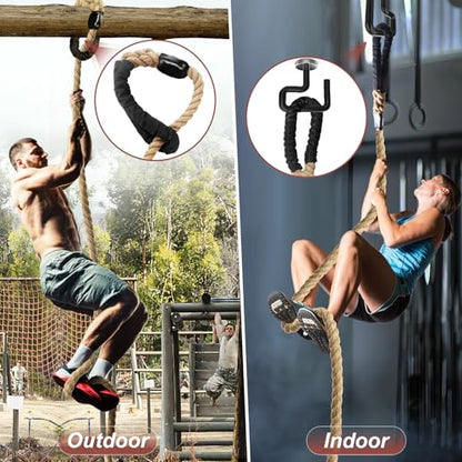 Climbing Rope Gym Exercise Ropes - 1.5 Inch Diameter 10FT 15FT 20FT 25FT 30FT 35FT 40FT 50FT Climb Rope for Fitness & Strength Training, Workout Climbing Rope for Adults Home Indoor or Outdoor - style: 1.5 Inch-40ft