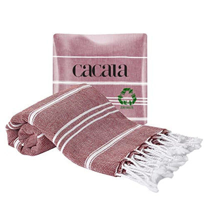 Cacala 100% Turkish Cotton Kitchen Tea Towels, Highly Absorbent Luxury Soft Quick Drying Dish Towel with Hanging Loop for Gym, Yoga, Bath, Sports, Cleaning and Kitchen (23 x 36), Burgandy - color: Burgandy