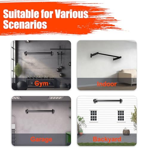 Wall Mount Pull Up Bar, Fits 16", 24" & 32" Studs, Supports 500 Lbs
