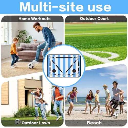 2F22E Soccer Training Mat for Kids & Youth, Non-Slip Silent Footwork Training Equipment with Soccer Bounce Trainer & Socks, Ball Mastery Skills Mat with Instructional Video for Indoor Practice