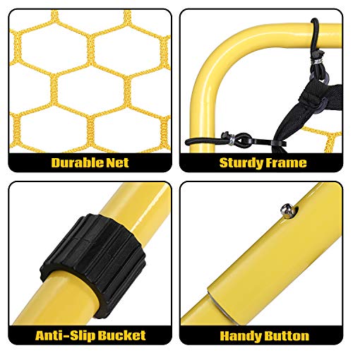Soccer Rebounder Net, 2 Angle Soccer Bounce Back Net for Control, Passing Practice Training, 4x3ft Excellent Elasticity Rebound with Carry Bag, Portable for Teens & Adults