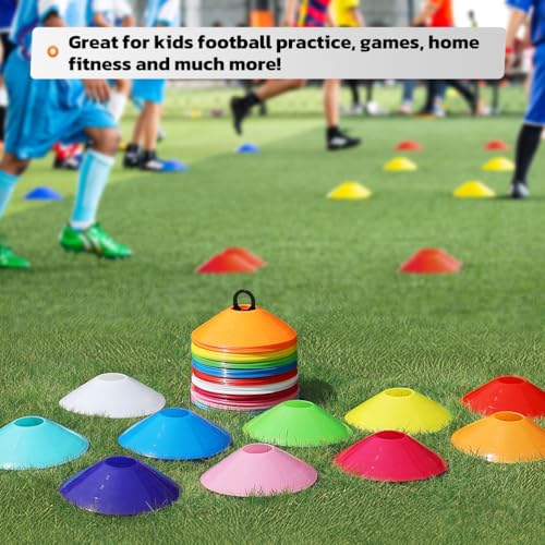 GHB Soccer Cones 25/50/100 Pack Disc Soccer Sport Cones - color: 100Pcs Multicolor