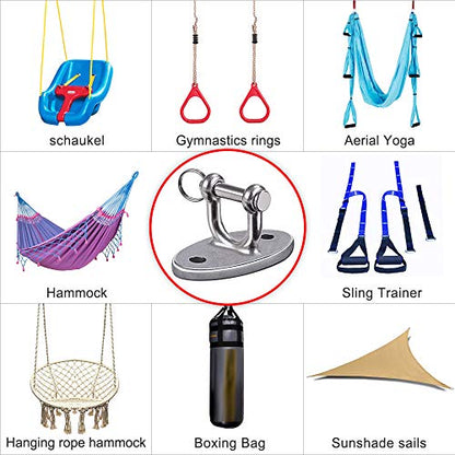 Wall Ceiling Mount Bracket for Suspension Strap Trainer, 2800lb Capacity, Body Weight Strength Training Systems, Aerial Yoga Swing, Resistance Band,Hammock,Battle Rope, Boxing Equipment - color: 2Pcs detachable hook
