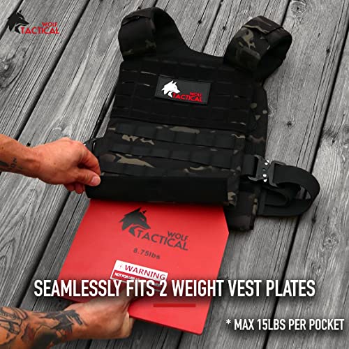 WOLF TACTICAL Quick-Release Weighted Vest for Men Workout Vest, Strength Training Weight Vests Weighted Vest Men - color: Black