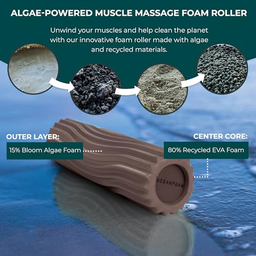 Ripple Travel Foam Roller (11" x 3.35") Firm Mini Foam Roller for Physical Therapy, Deep Tissue Massage, Back Pain - High Density, Ergonomic Wave Textured - Yoga, Exercise (Espresso) - color: Espresso