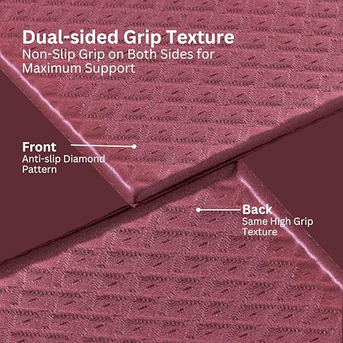 Foldable Yoga Mat, 72" x 24", 6mm Thick, Lightweight & Non-Slip - color: Maroon