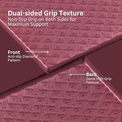 Foldable Yoga Mat, 72" x 24", 6mm Thick, Lightweight & Non-Slip - color: Maroon