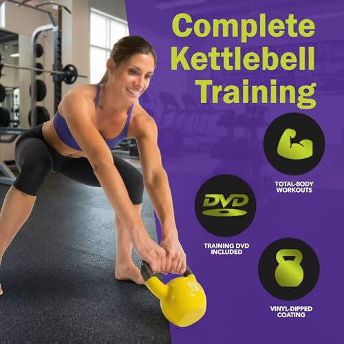 GoFit Premium Vinyl Dipped Kettle Bell with Introductory Training DVD
