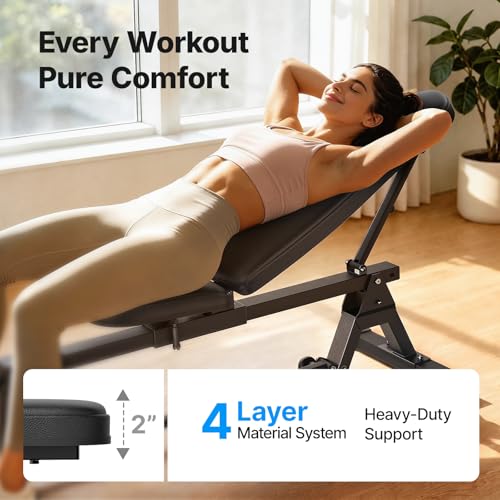 MERACH 1100LBS Adjustable Weight Benches for Home Gym Pro, Ultra-stable Design for Bench Press, Extendable Backrest and Rear Chassis Ensure No Wobble, Innovative Design for Full-Body Home Workouts