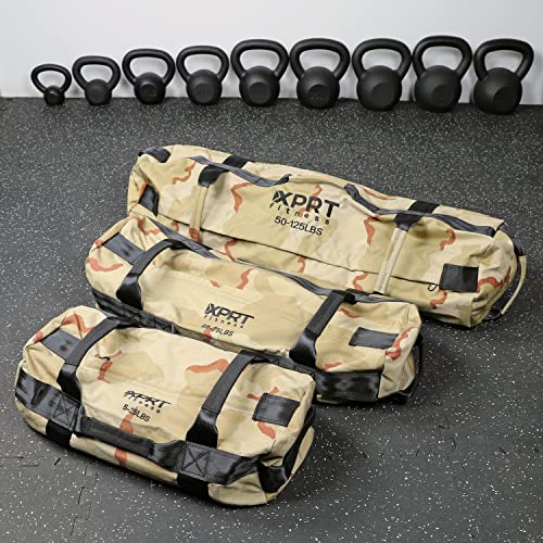 Workout Sandbag for Heavy Duty Workout Cross Training 7 Multi-positional Handles - Color Army Green/Black/Camo
