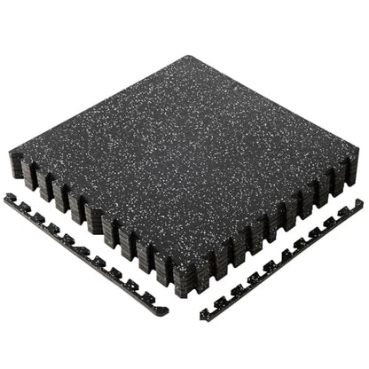 Sweetcrispy Interlocking Foam Floor Tiles - color: Black - Rubber - 6 Pcs - 24 Sq ft, size: 6 Pcs (24 Sq Ft)