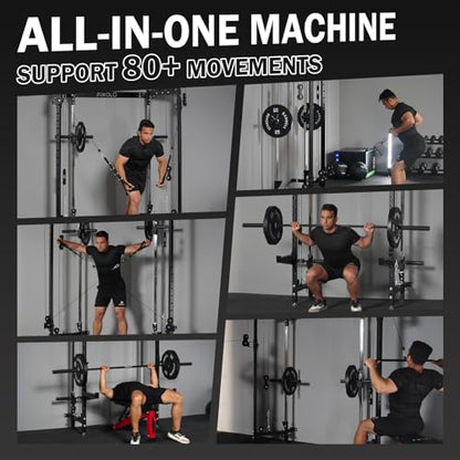 Mikolo Folding Squat Rack, Wall Mounted Power Rack with Cable Crossover Machine & LAT Pull Down, Functional Trainer with 5 Adjustable Function Modes, for Home Gym and Space Saving - color: Black, size: WR00 SlimFold (Rack Only)