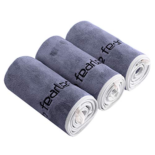 3-Pack 14 x 29 Inch Gym Towels, Workout Sweat Towel for Men Gym, Super Absorbent, Fast Drying Fitness Exercise Towels for Sweat, Soft Microfiber (Gray 3 Pack, 14" x 29") - color: Grey 3 Pack, size: 14" x 29"