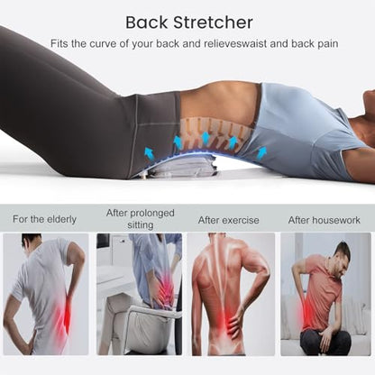 Back Stretcher with Adjustable Arch – Lumbar Stretching Device with Acupressure Nodes, Lower Back Support and Relaxation Tool for Home, Office, and Gym Use - color: MANUAL