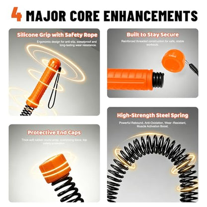 Poly Battle Rope with Cloth Sleeve -1.25/1.5/2 Inch Diameter 30' 40' 50' Lengths -Gym Muscle Toning Metabolic Workout Fitness, Battle Ropes for Home Gym - style: Ropeless Orange