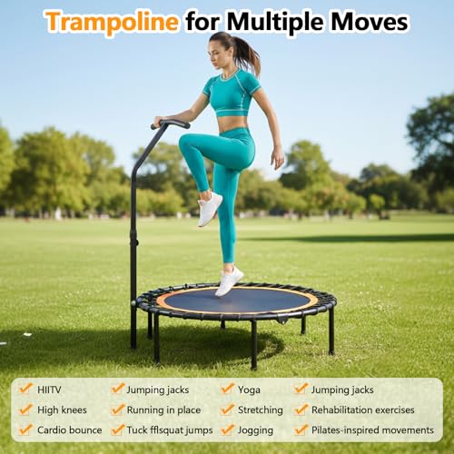 40" Bungee Rebounder Mini Trampoline with Foam Handle for Adults and Kids