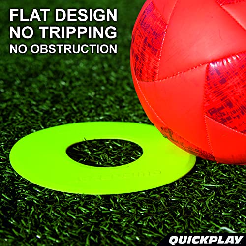 QUICKPLAY PRO Quick-Pick Flat Markers The Original Flat Field Cone Easy Carry Neon Green Spot Markers (Set of 10)