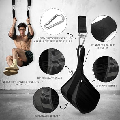 Hanging Ab Straps for Pull Up Bar,Premium Fitness Padded Arm Supports For Core Strength & Abdominal Training,Pull Up Straps,Ab Sling Straps, Workout Straps,For Bodyweight Exercises