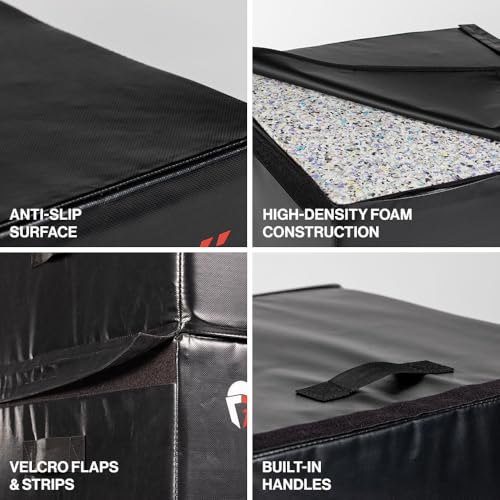 Titan Fitness 24" Stackable Soft Foam Plyometric Box, High Density EPE Foam Core Plyo Box, Step Up Exercise Platform, Box Squat, Step-Up, Box Jumps for Home Garage Gym Training