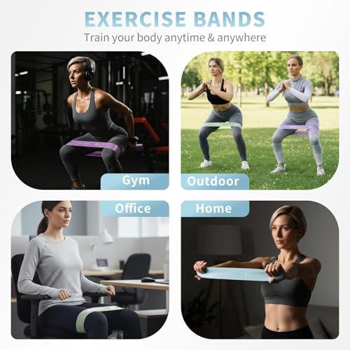 Silicone Resistance Loop Bands – Latex-Free No-Slip Glute Booty Bands – 2-Pack, Physical Therapy, Post-Op, Yoga Pilates Workout & Stretching
