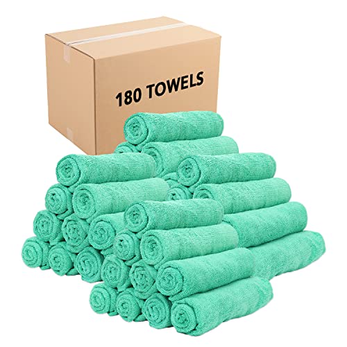 Arkwright Microfiber Gym Towel - Bulk Case of 180 - Super Soft, Quick Dry Workout Sweat Towels, 300 GSM Lightweight & Absorbent for Sports, Working Out, Yoga, and Spa, 16 x 27 in, Green - color: Green, size: Case of 180