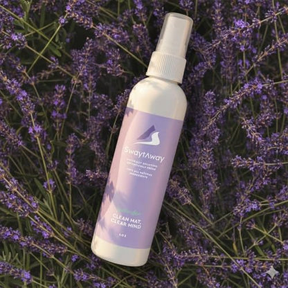 SwaytAway Fitness Mat Mist with Towel, 4oz Travel Size, 2 Pack, Lavender - size: 4 oz - 2 Pack