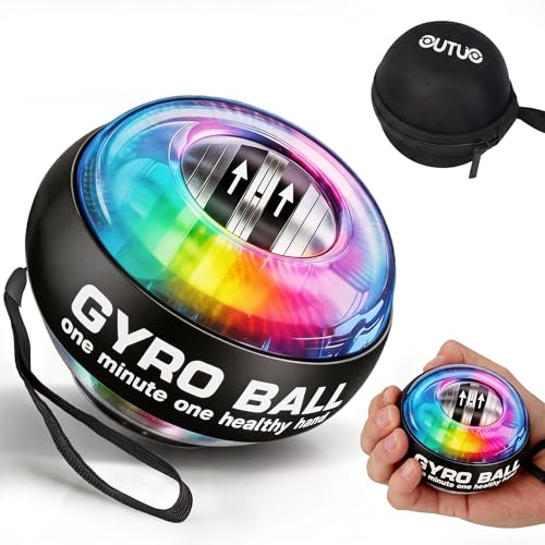 Torque Ball Hand Exerciser, Gyro Ball Wrist Strengthener for Seniors, Spin Grip Strength Trainer, Auto Start Spinner Torqueball with Counter for Forearm Strengthening