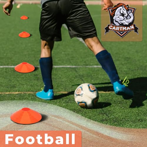 CARTMAN Plastic Training Cones (Set of 12/24 Pack 9" or 12/24 Pack 7" or 12/24 Pack Disc Cone) Agility Soccer Cones, Indoor Outdoor and Festive Events Field Marker Agility Cones - style: Disc 24pk