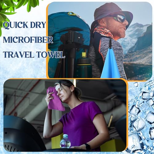 SmoothNovelty 10 Pcs Quick Dry Microfiber Camping Towels 25x32 cm, 5 Colors - color: 5 Colors