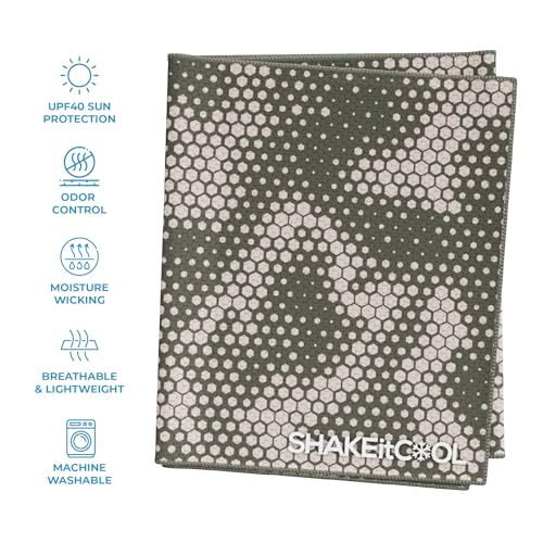 Extended Size Cooling Towel – Be Cool in Style - Heat Relief, Soft, Lightweight, Sun Protection, Easy Clean - Perfect for Biking, Hiking, Running, Yoga, Golf, Gardening - Green Camo M - color: Green Camo