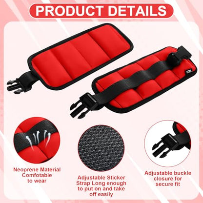 Hollowfly Water Aerobics Set, 4 Piece Pool Exercise Kit (2 Aquatic Dumbbells + 2 Ankle/wrist Weights), EVA Foam, Low-impact Workout - color: Red, size: 1lb