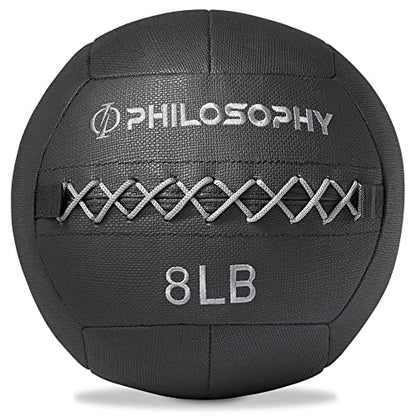 Philosophy Gym Wall Ball - Soft Shell Weighted Medicine Ball with Non-Slip Grip - style: 8 LB