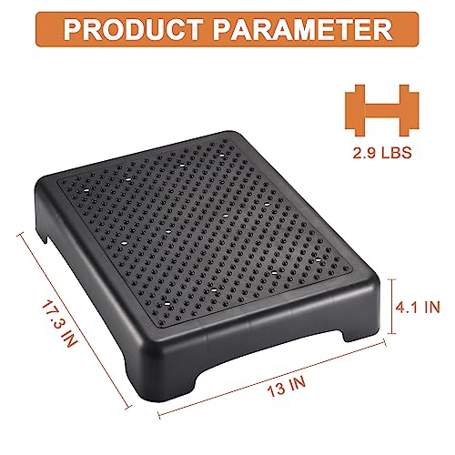 Mobility Step Stool, Indoor/Outdoor Stepping Stool for Adults & Seniors, Portable High Riser Steps Platform with Anti-Slip Top & Feet, 420 Lbs Capacity, Black
