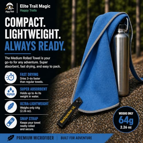 Backpacking Ultralight Quick Dry Microfiber Soft Fast Drying Hand and Face Towel Wash Cloth Camping Yoga Hiking Active Lifestyle (Blue, Medium 16x28) - color: Blue, size: Medium