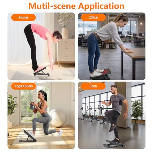 Slant Board for Calf Stretching, Heavy Duty Steel Squat Wedge, 5-Level Adjustable Incline Board, 650 lb Weight Capacity for Heel Elevated Squats, Weightlifting, Calf Stretch & Physical Therapy