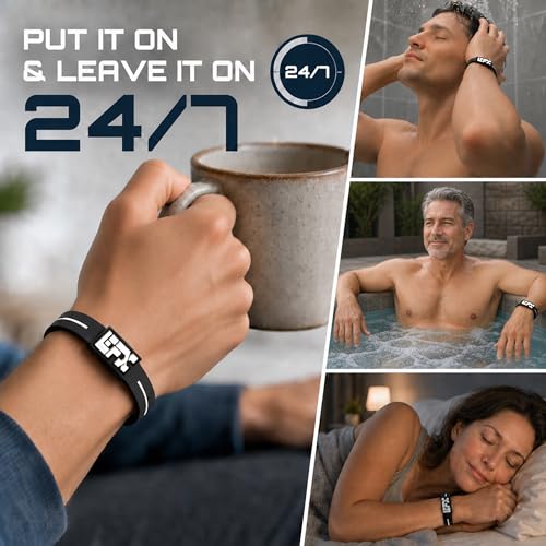Performance Balance Bracelet & Wristband, Silicone Hologram Band for Athletes, Seniors & Active Adults, 24/7 Wear, User-Reported Balance, Strength & Flexibility, Vertigo & Dizziness Relief