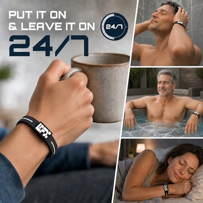 Performance Balance Bracelet & Wristband, Silicone Hologram Band for Athletes, Seniors & Active Adults, 24/7 Wear, User-Reported Balance, Strength & Flexibility, Vertigo & Dizziness Relief