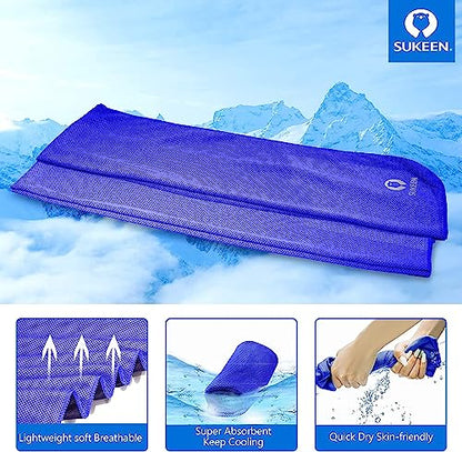 Sukeen Cooling Towels for Neck and Face, Cooling Towel 12 Pack, Microfiber Sports Cooling Towels, Soft Breathable Sweat Towel for Workout,Yoga, Golf, Gym, Camping, Sport, Running(40" x 12")